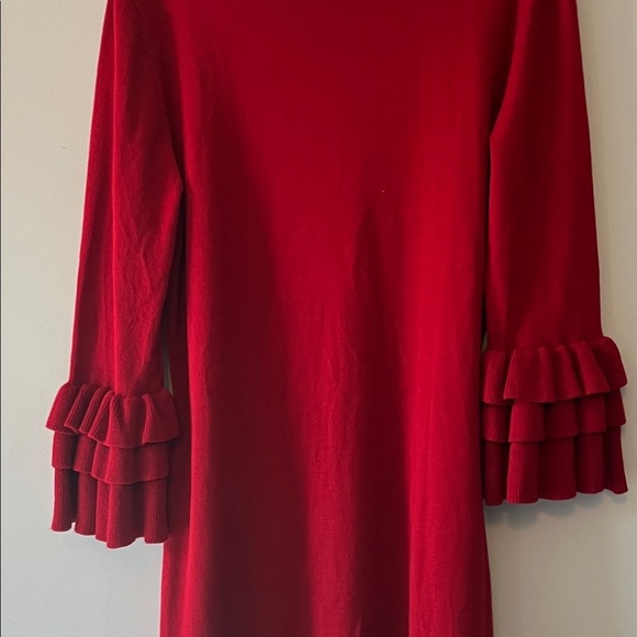 Danny and Nicole Red Ruffle Sleeve Dress Women’s XL - Picture 9 of 15